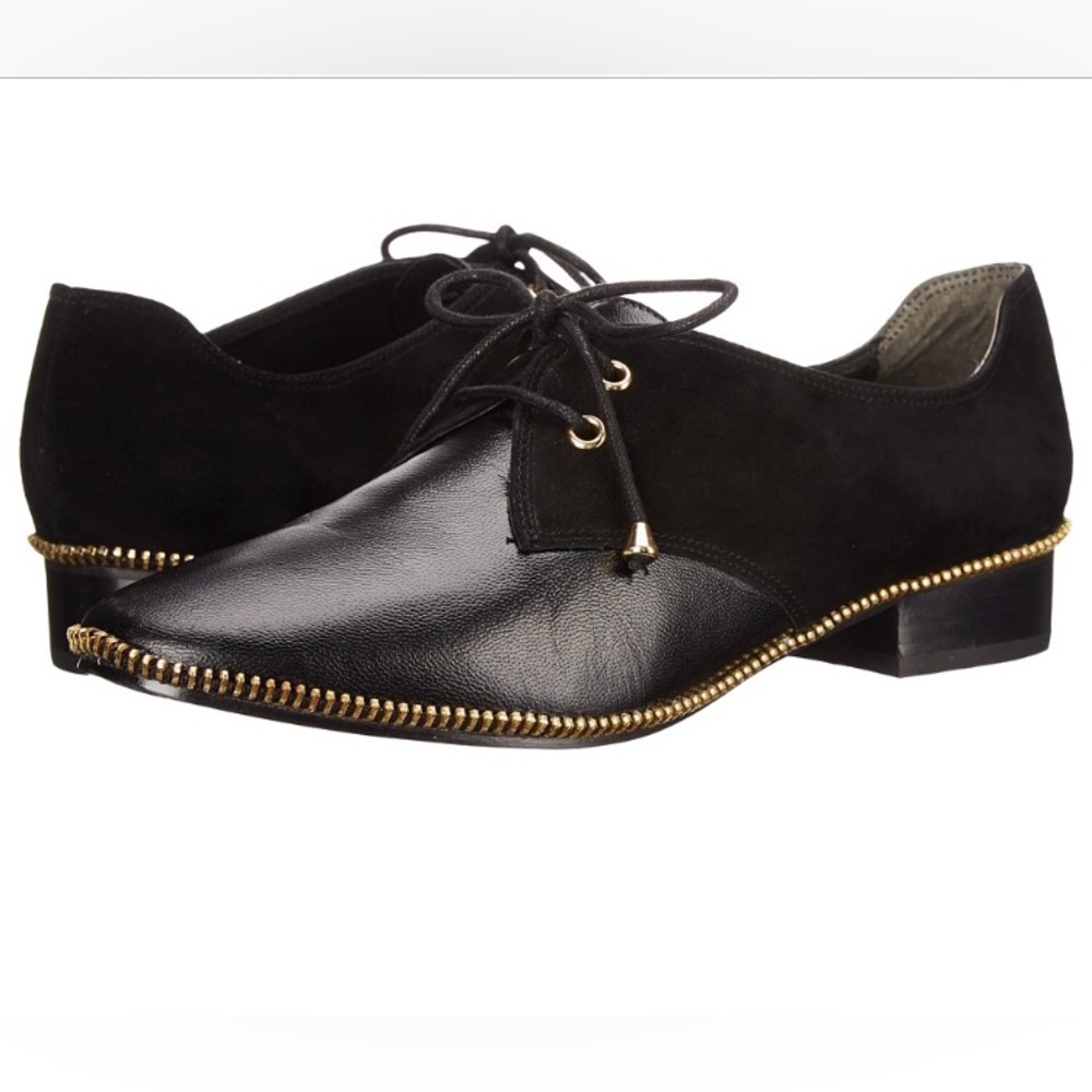 Adrianna Papell Paxton Leather Loafers with Zipper Trim